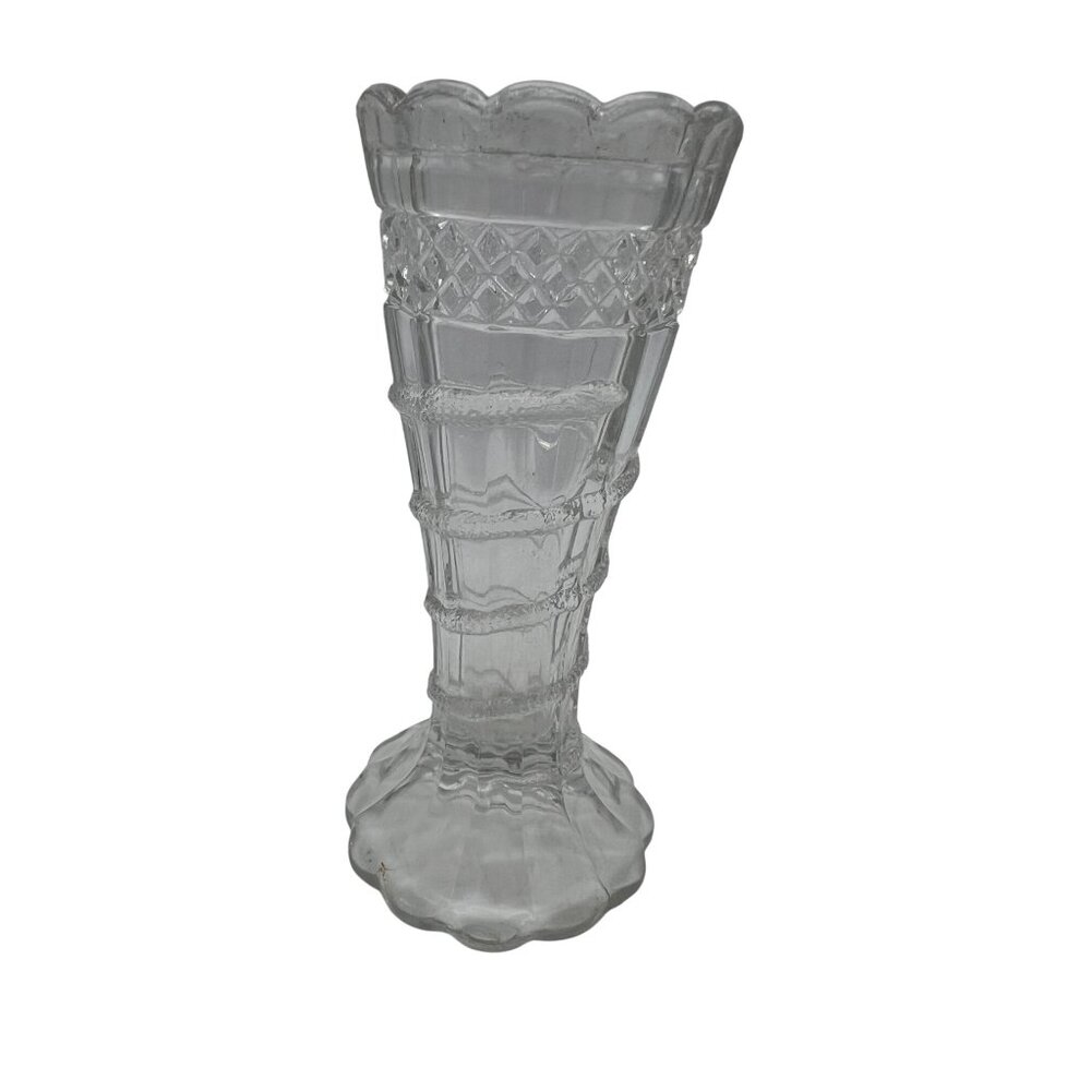 Vintage Clear Glass Snake Coil Vase Serpent Design 5.25" United States Glass Co